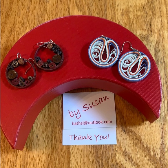 Quilled earrings each pair $10 a pair. - Picture 2 of 4